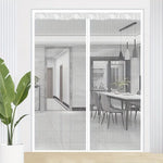 rideau porte blanc maille fine opacité moderne clips fixation 90x210cm