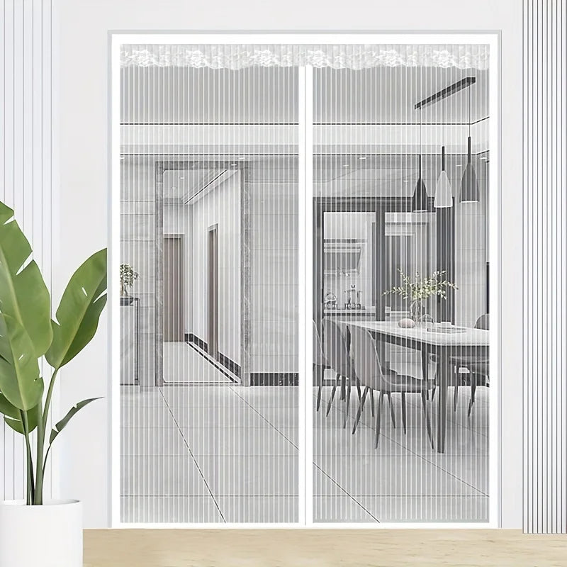 rideau porte blanc maille fine opacité moderne clips fixation 90x210cm