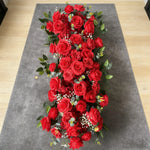 décoration mariage rideau floral cascade roses baby's breathintérieur romantique élégant