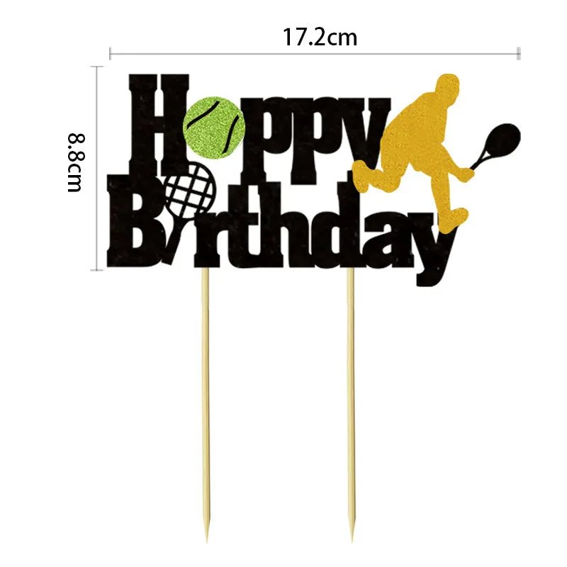 décoration gâteau lettres sports icônes happy birthday musique fête pique