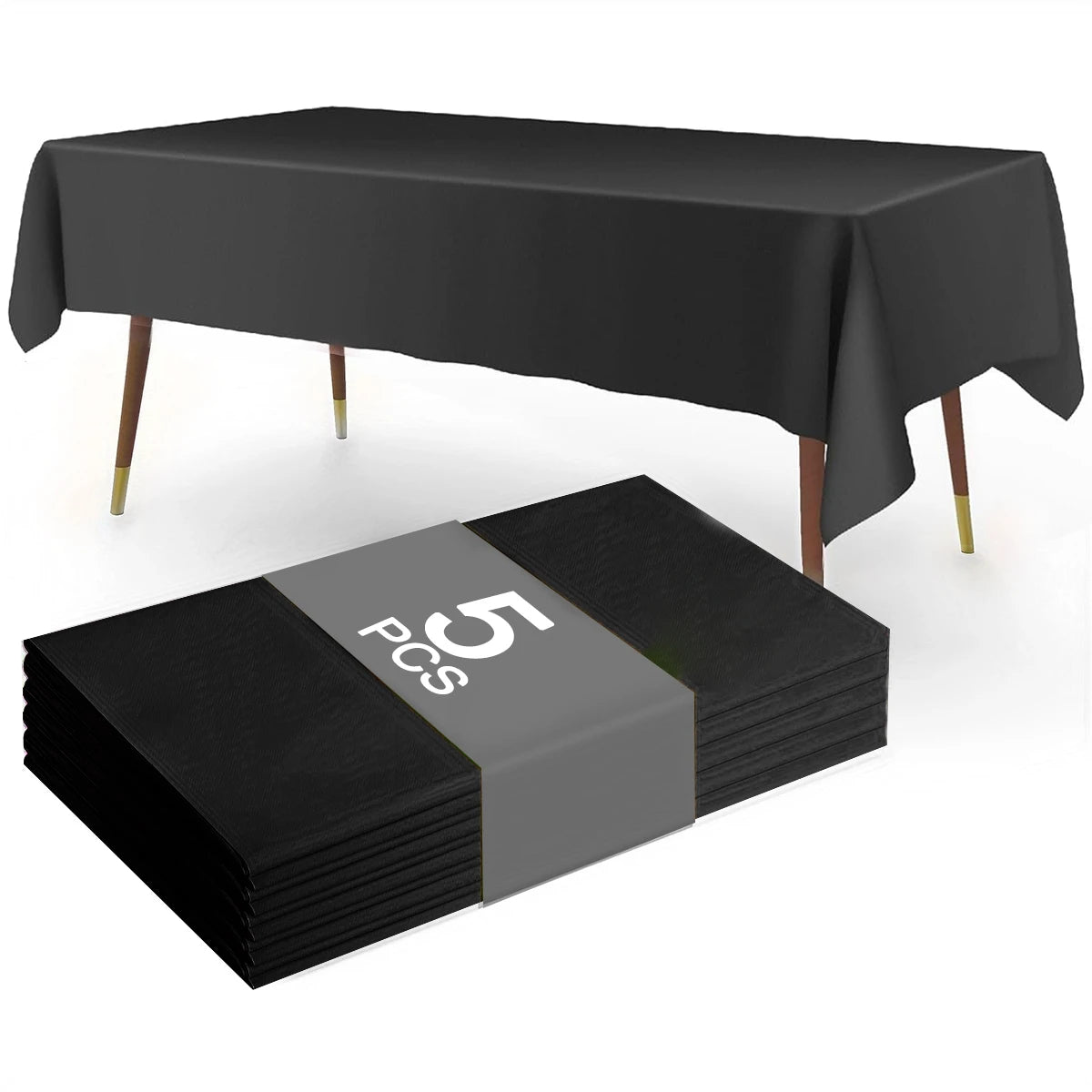 nappe jetable noire brillante élégante table fête anniversaire mariage baptême noël