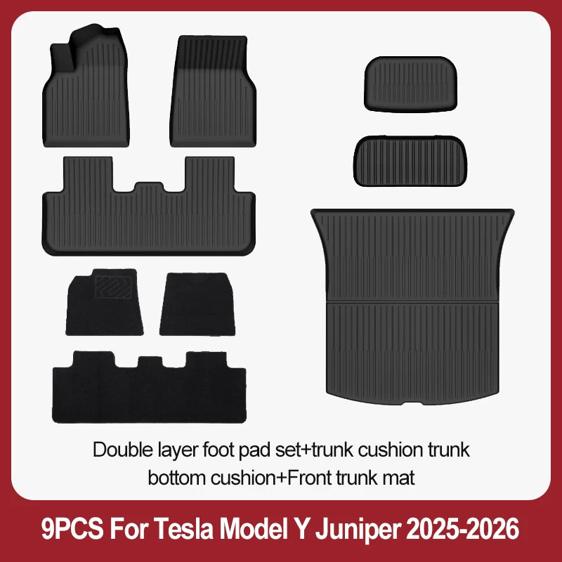 tapis sol voiture tesla model noir rayures horizontales moderne résistants lusure 10pcs sets