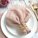 serviettes tissu coton double gaze multicolore boho chic bordure frangée réutilisable maison fête