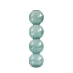 vase moderne transparent sphères empilées jaune clair rose bleu vert brun