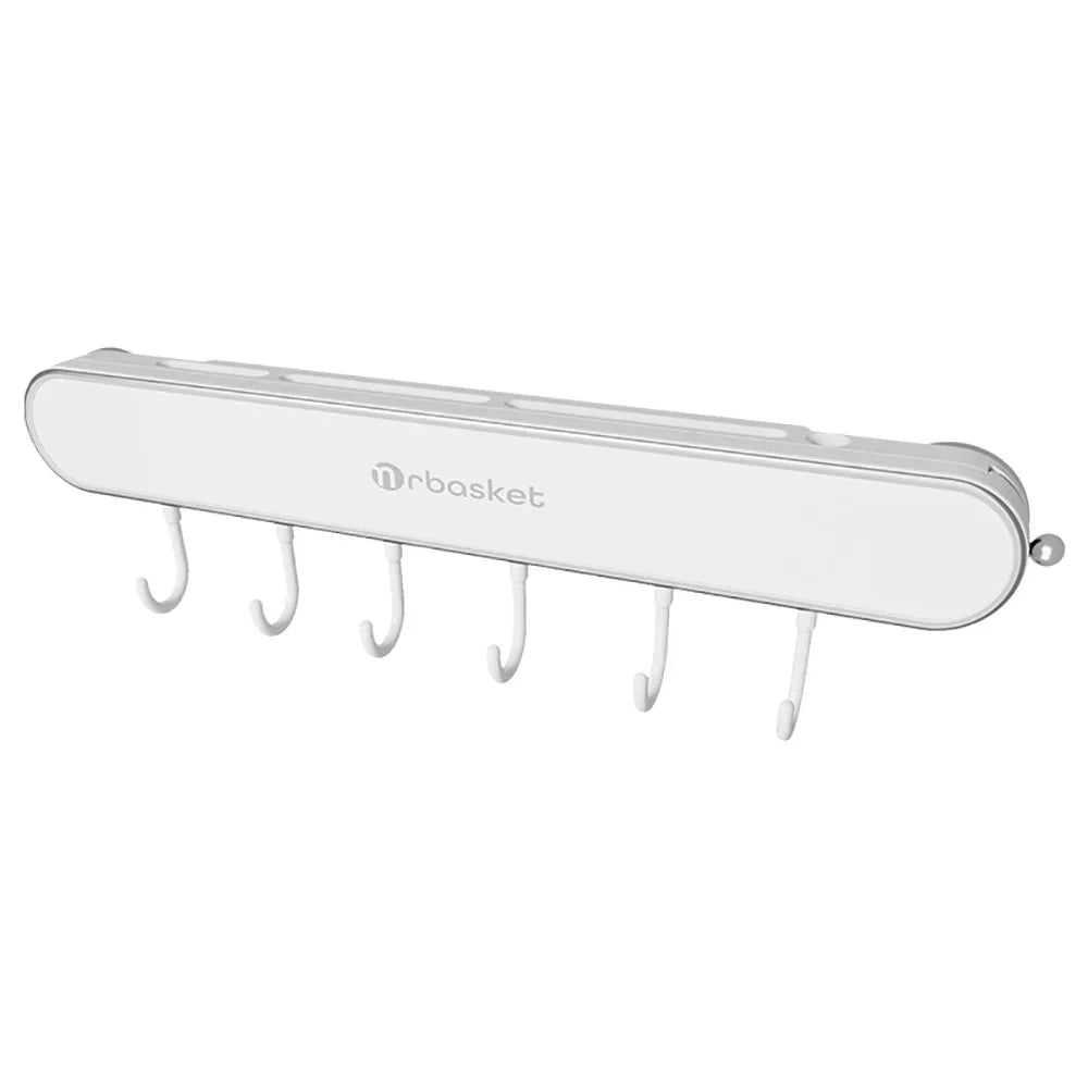 porte couteaux mural adhésif gris métallique couteaux cuillère fourchette serviette racleur éponge brosse dents