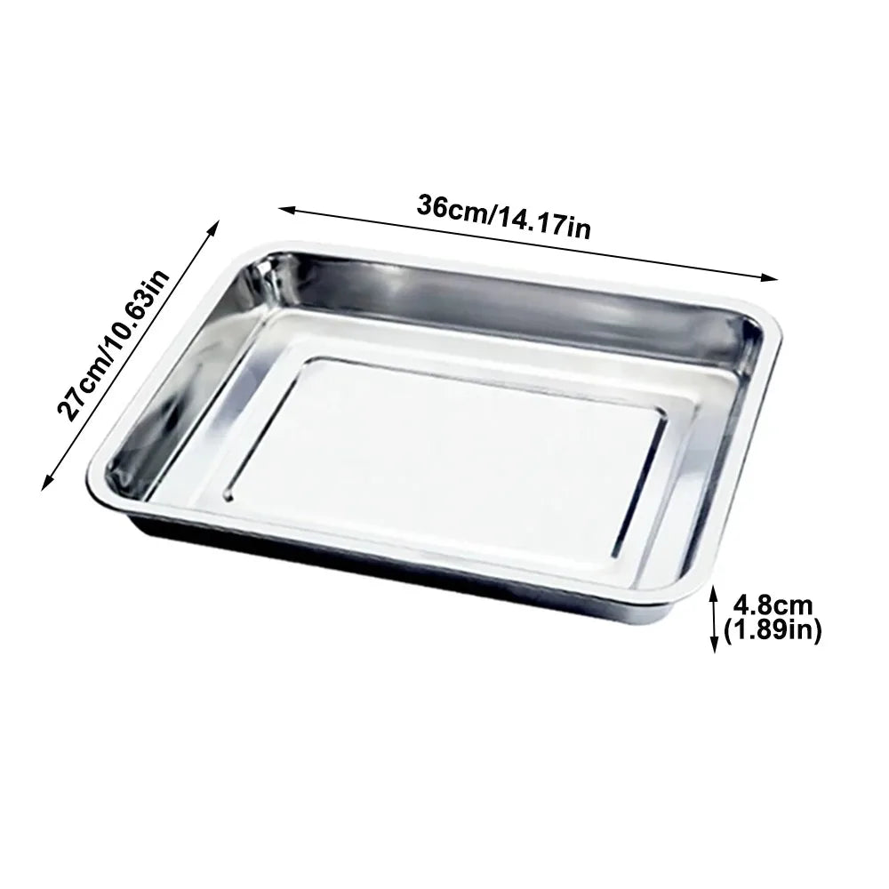 plateau repas moderne argenté lisse brillant utilitaire large dimension multifonctionalité