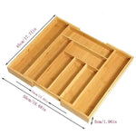 organisateur tiroir bambou respectueux environnement moderne cuisine stockage couverts fourchettes cuillères couteaux argenterie