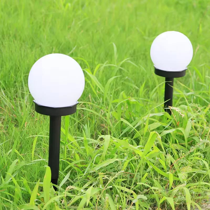 lumière solaire moderne sphérique piquet détachable blanc noir LED auto commande