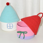 panier crocheté multifonction bleu rouge rose vert bébé chambre enfantDecorationStorageOrganizer