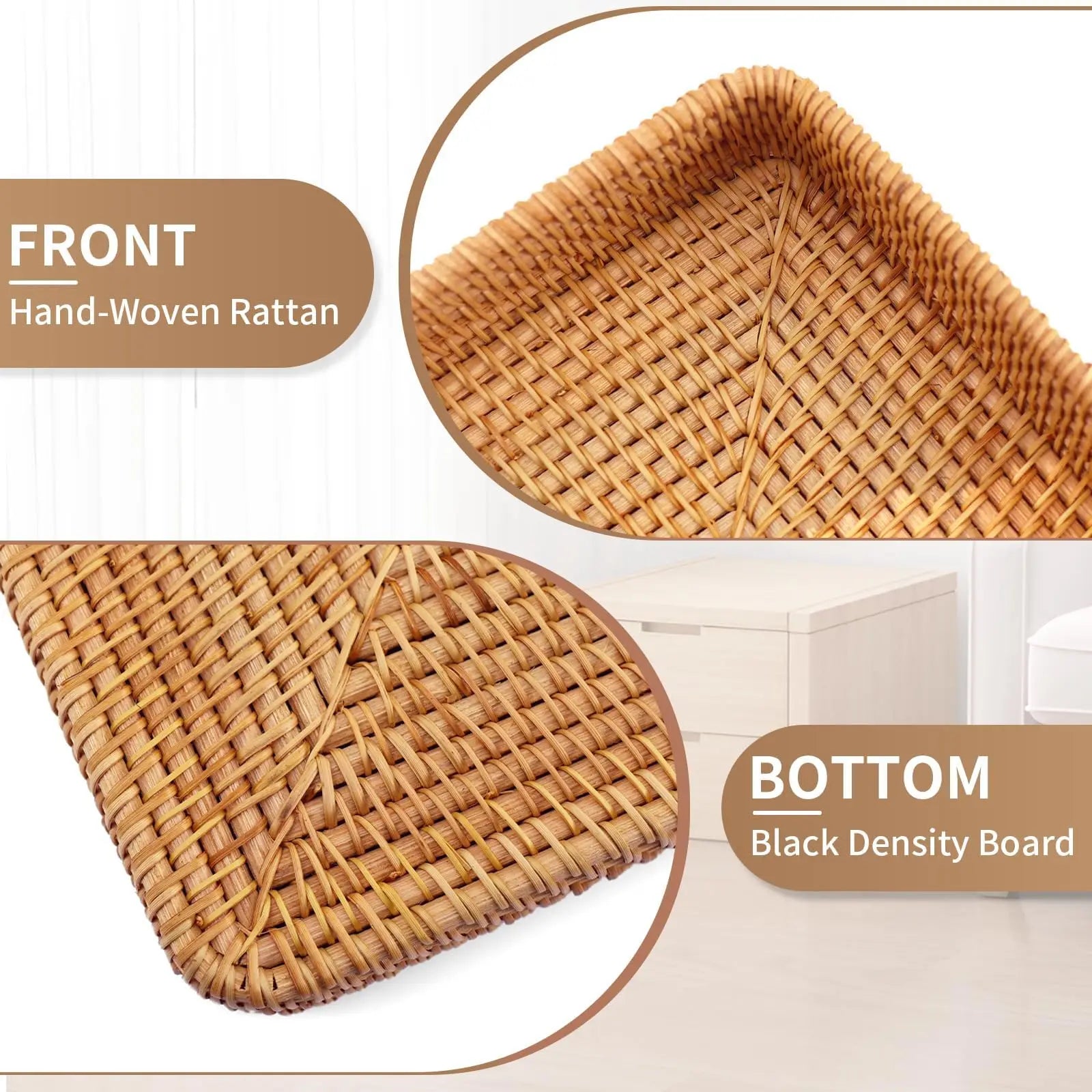 Panier en rotin jaune pour décoration maison