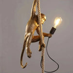 lampe suspendue moderne or orange blanc noir singe lézard brillant résine e27