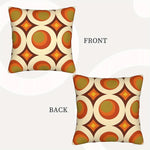 housse coussin géométrique rétro multicolore orange vert marron 45x45cm décorative chambre salon voiture