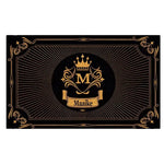 tapis d'entrée anti dérapant caoutchouc ornements dorés couronne classique élégant noir or