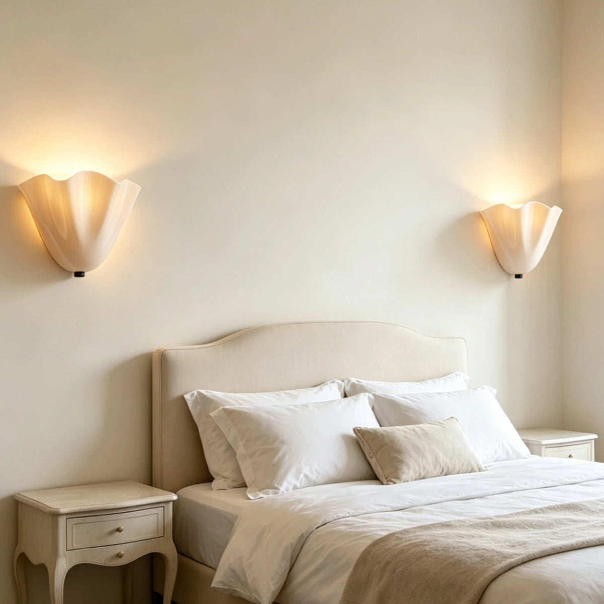 applique murale led verre blanc rouge vert moderne ondulée fixee mur interrupteur echangable