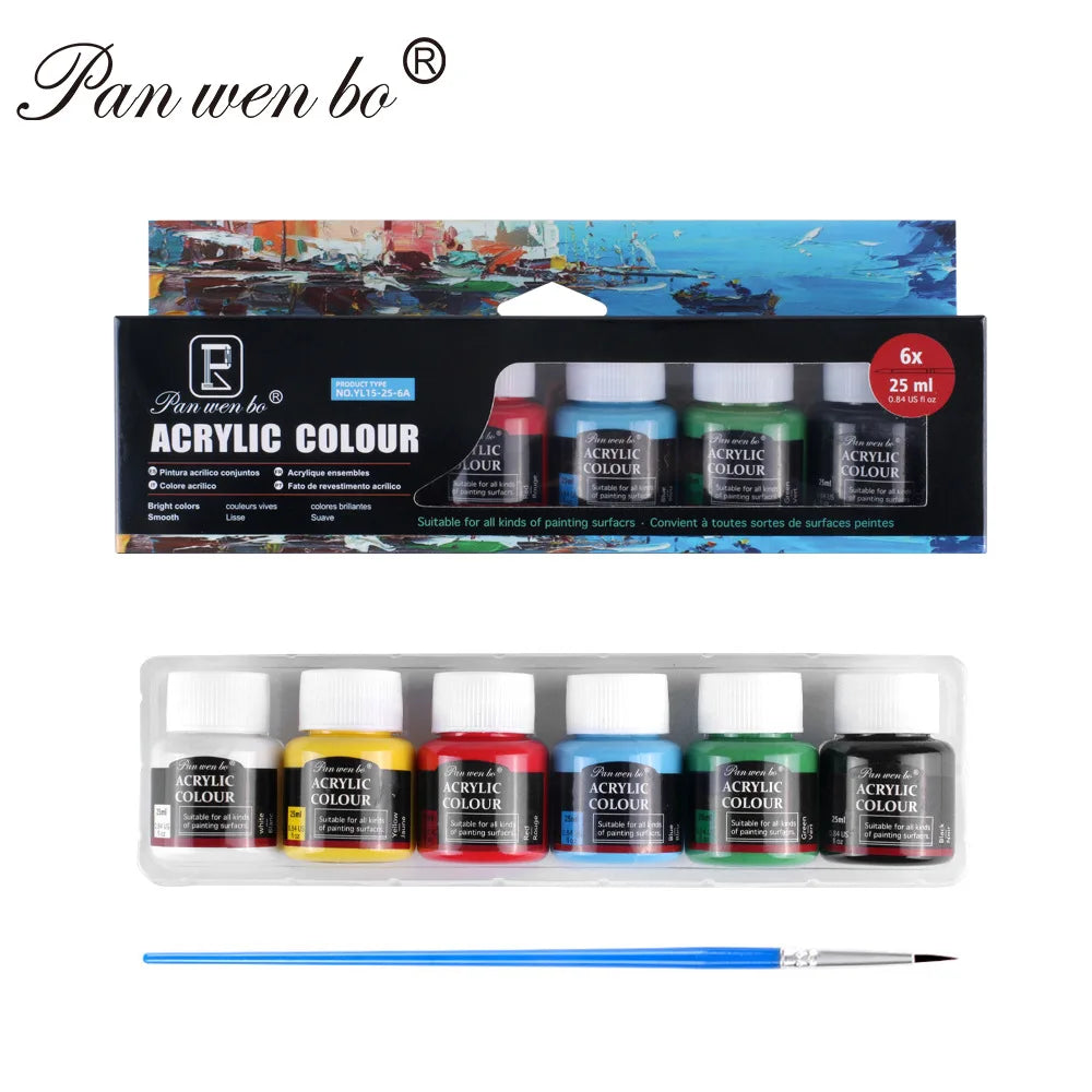 peintures acryliques 12 couleurs bleu vert rouge jaune noir violet modernes toile verre papier