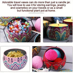 pots métalliques multicolores motifs floraux bohémiens pots bougies succulentes terreau