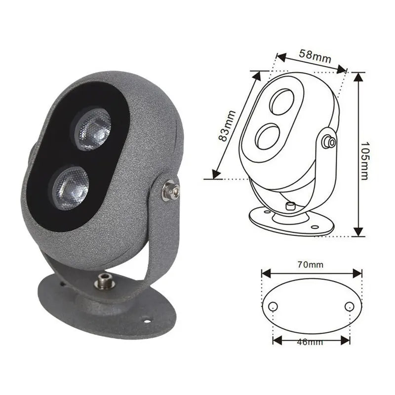 projecteur led gris moderne ip65 texturé éclairage extérieur autonome flux lumineux 60 249 lumens
