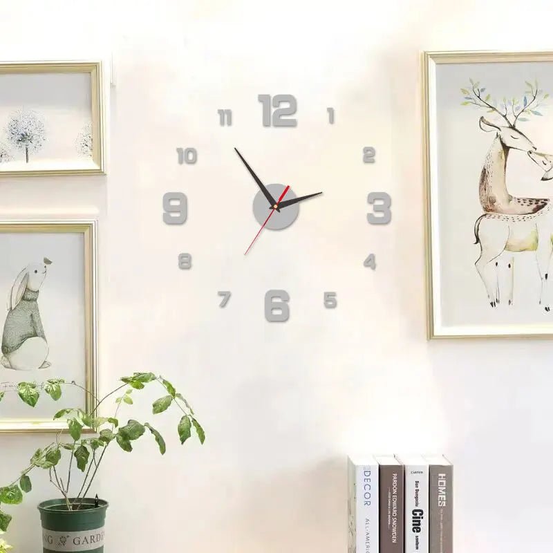 horloge murale moderne minimaliste aiguille acrylique noir blanche adhésif chambre salon