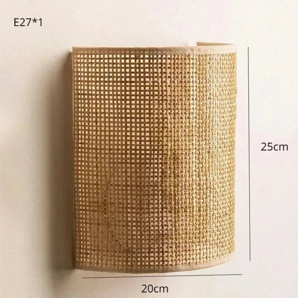 Éclairage LED rotin naturel intérieur cosy