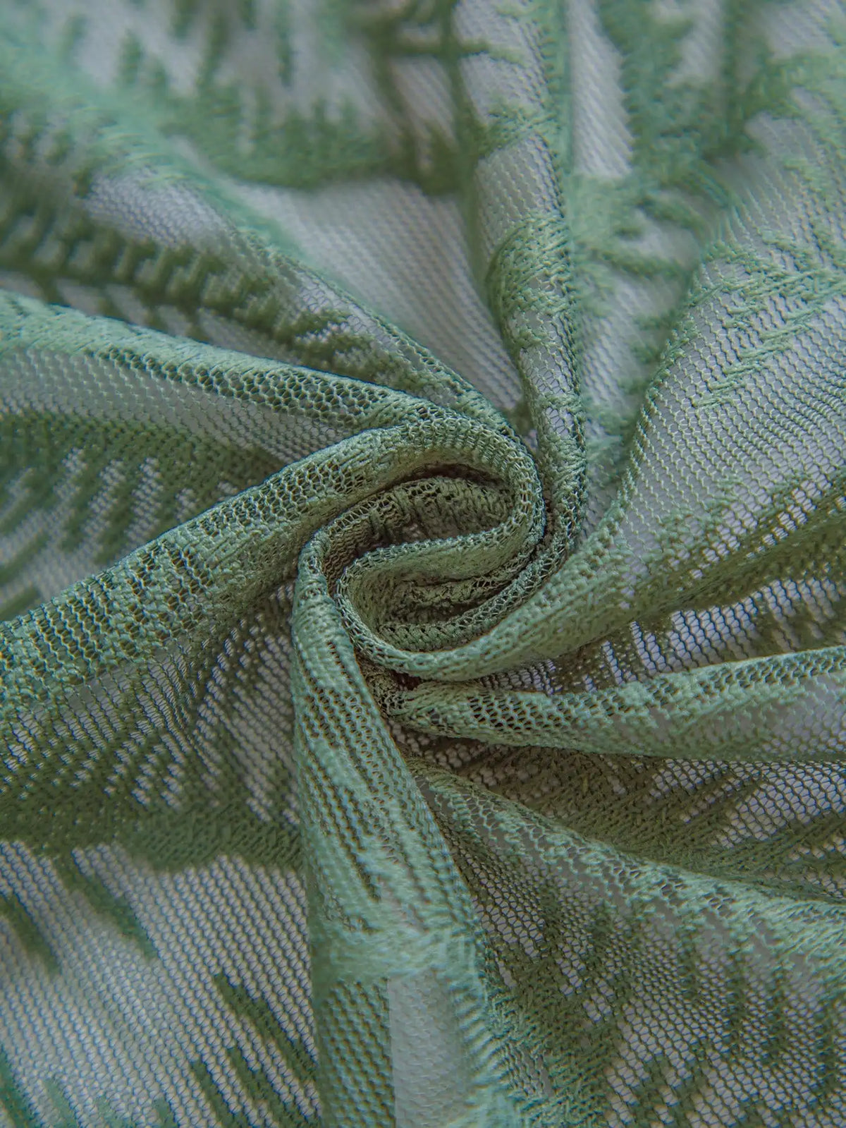 rideau vert feuilles moderne semi transparent salon pastorale polyester