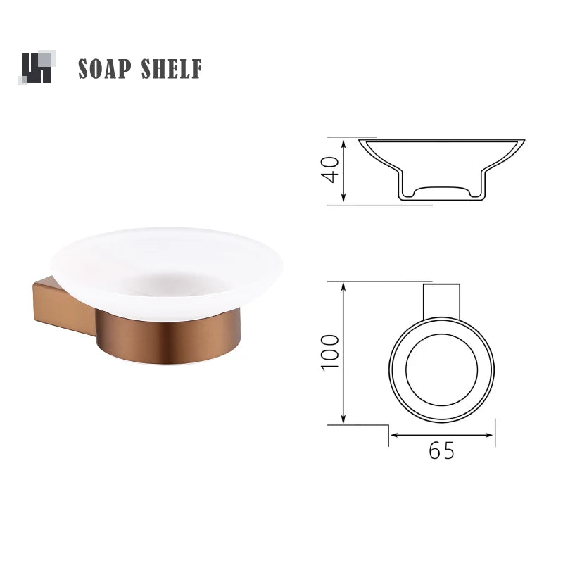 ensemble accessoires salle bain moderne or rose porte serviette savon gobelet mural