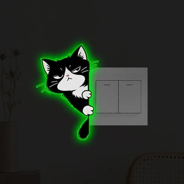 stickers murals chats dessin animé adhésifs noirs souriants salle opaques pvc enfants chambrecoration nocturne