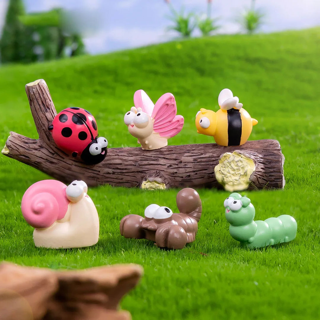 figurines animaux cartoon miniature extérieur decoration jardin enfants couleurs variées résine peinte unique