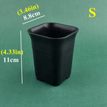Pots fleurs carrés modernes blanc noir grains drainage 10 pièces