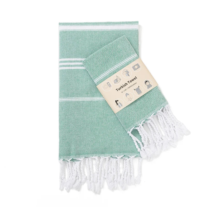 serviette table rayée moderne bleu clair vert rose gris jaune orange violet coton polyester