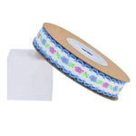 ruban décoratif fleuri vintage blanc noir bleu rose jaune simple complexe bordure dentelée polyester