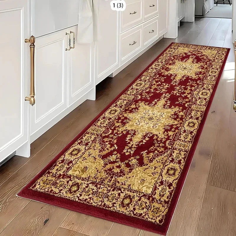 tapis géométrique polyester antidérapant beige rouge bleu vert marron noir ornement floral classiqueintérieurextérieur