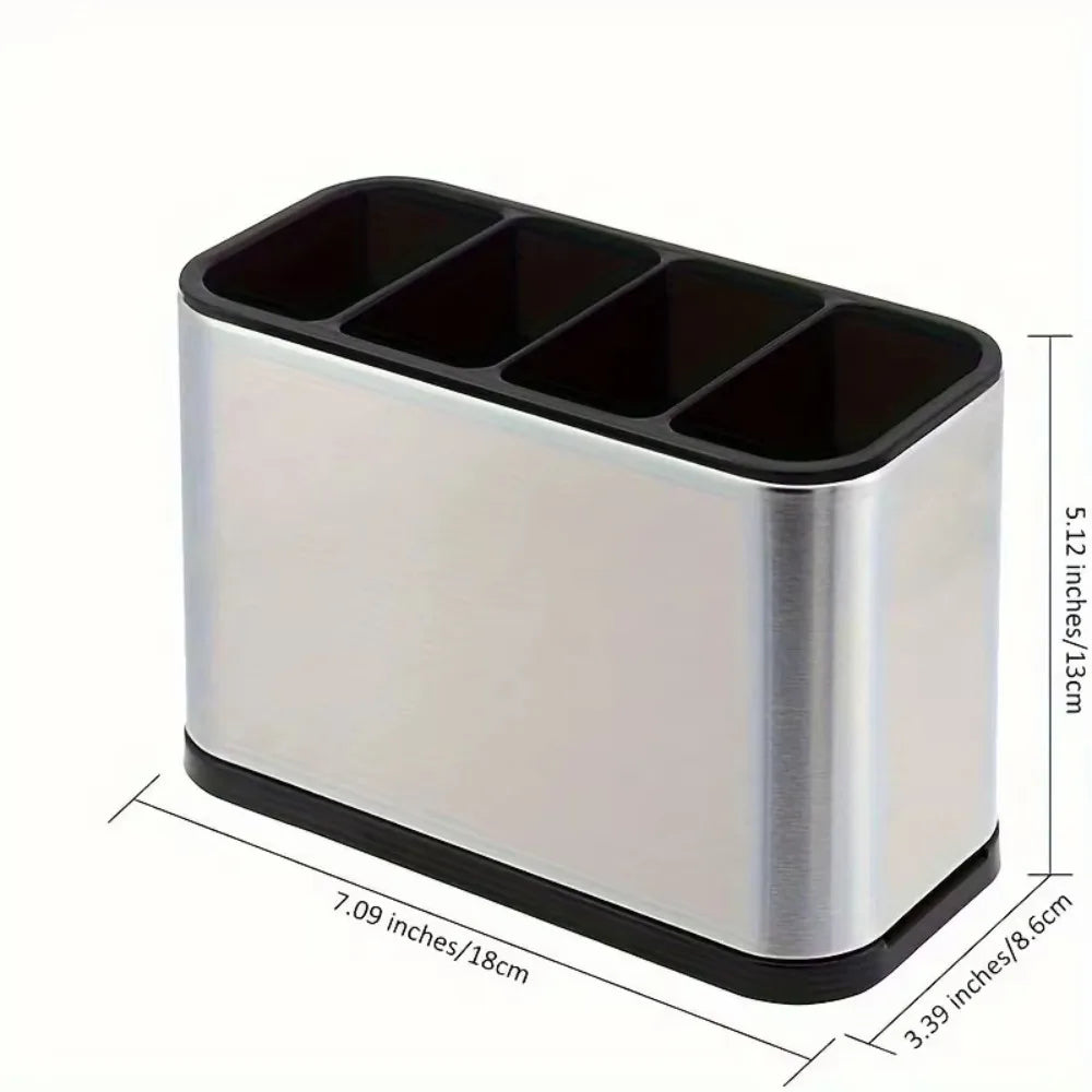 porte couverts réutilissables acier inoxydable moderne compartiments 12 couverts couteaux fourchettes cuillères lisse brillant