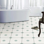 panneaux autocollants fleurs simples blanc vert adhésifs décoratifs modernes maison