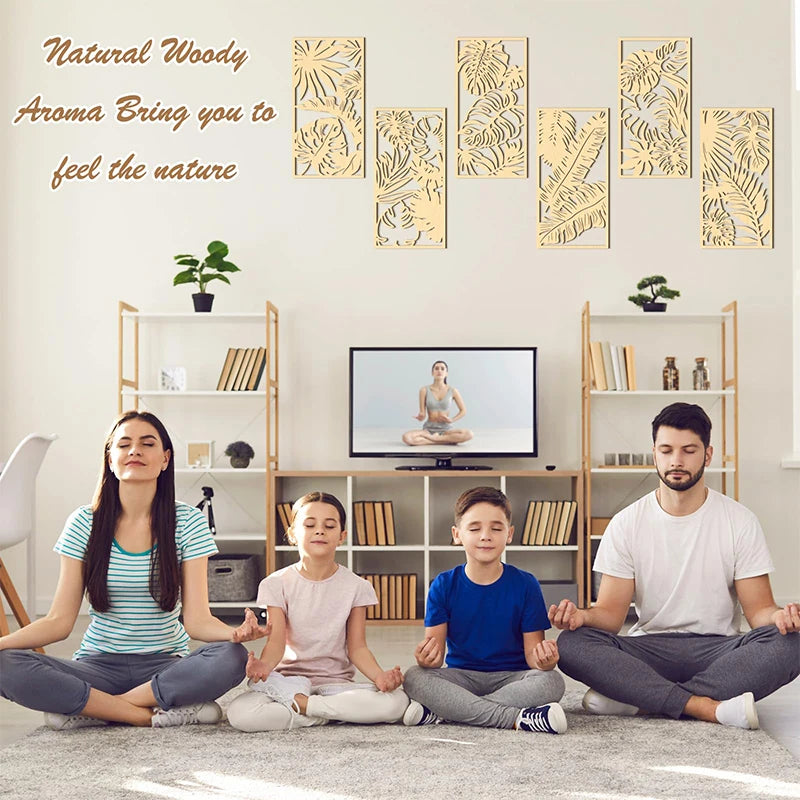 Art mural minimaliste feuille de palmier suspendu