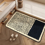 tapis moderne géométrique rayures horizontales points noir blanc salon chambre coucher polyester