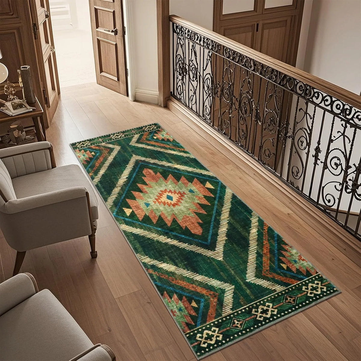 tapis moderne géométrique antidérapant polyester multicolore salon chambre coucher decoration intérieure floraux aztèque opaque