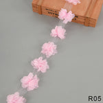 guirlande fleurs artificielles tissu polyester blanc rose bleu vert rouge noir modernes