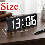 horloge numérique moderne détection vocale affichage température mode nuit led noir geometrique
