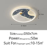 plafonnier led moderne blanc bleu nuit lune étoiles designintérieur lumière chambre enfants