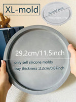 moulages silicone assiettes rondes modernes différentes tailles gris bleu rose jaune