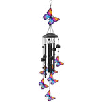 mobile vent oiseaux cloches multicolore noir extérieur jardin patio artisanal