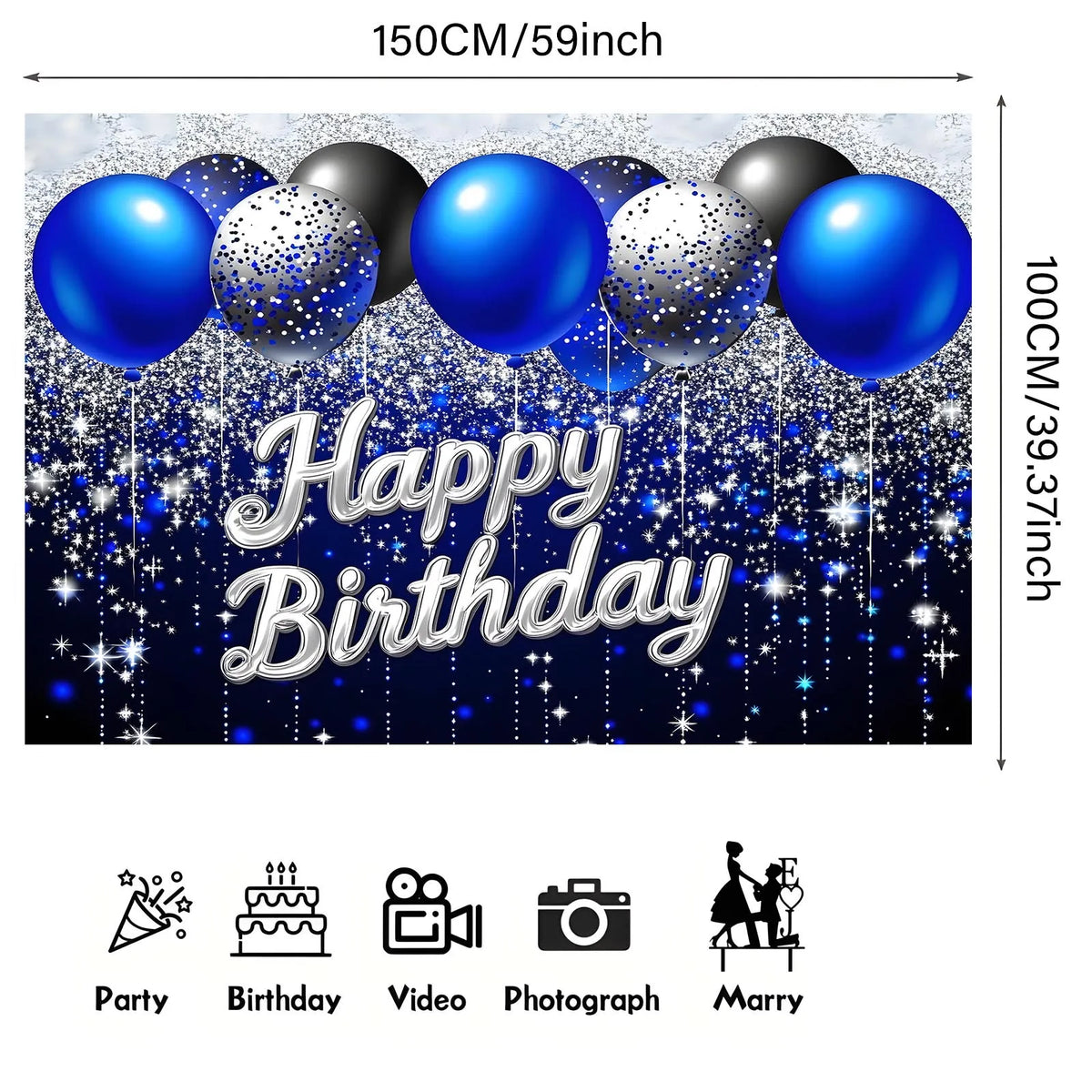 Bannière de fond pour anniversaire bleu royal
