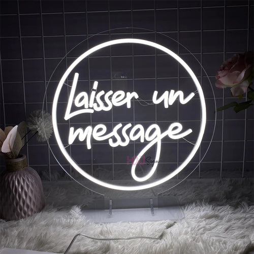 panneau lumineux led laisser message texte calligraphie décoration chambre intérieur blanc