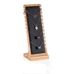 présentoir bois bambou colliers pendentifs chaînes organisateur motifs modernes argent doré