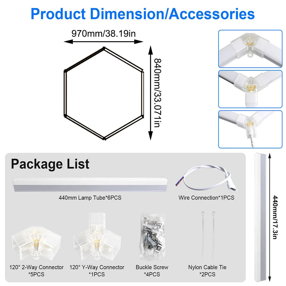 plafonnier led blanc moderne forme hexagonale nid d'abeille salon salle conférence