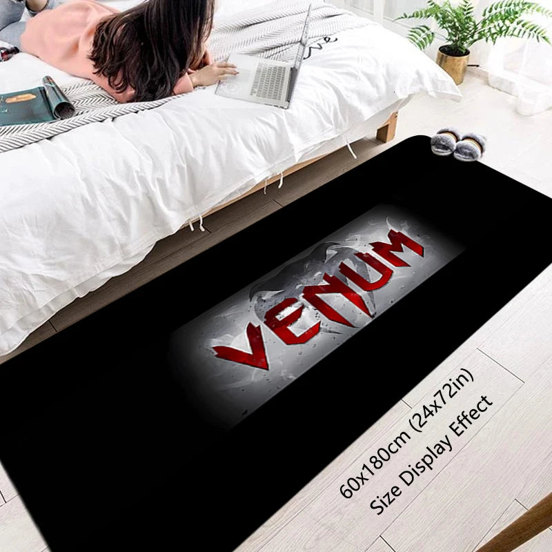 tapis moderne serpent venom noir blanc antidérapant durable polypropylène 40x60cm 50x80cm