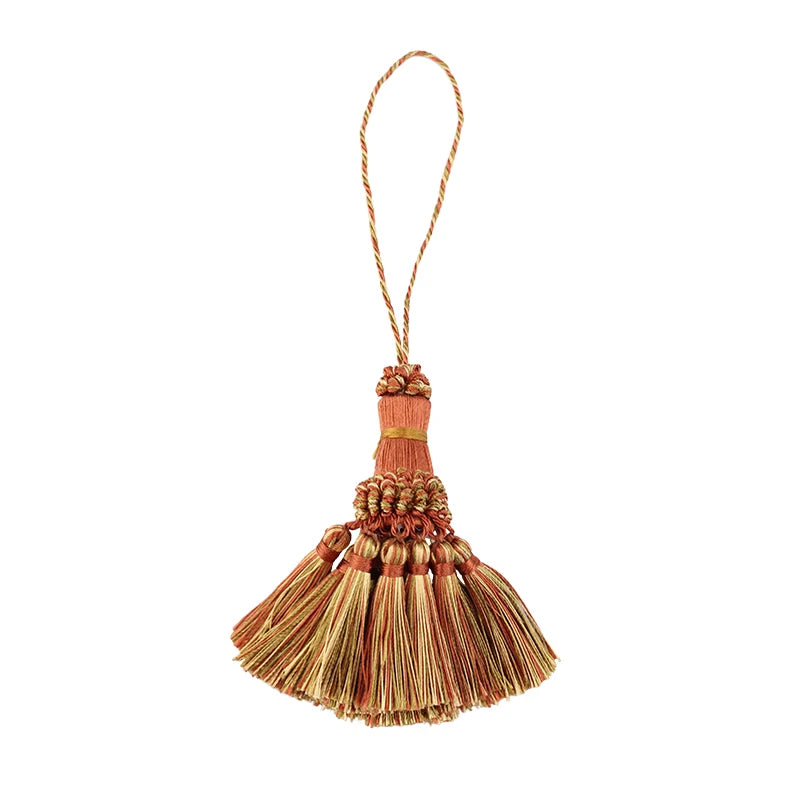 pompons décoratifs tissu élégants vintage beige doré pendentif porte bonheur décoration intérieure rideau sac