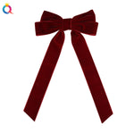 barrettes velours classiques cheveux clips métalliques noir marron rose pâle saphir bleu