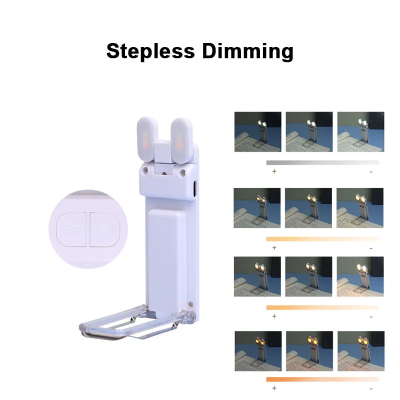 lampe lecture rechargeable led ajustable niveaux luminosité clip portable livre étudiant eye comfort