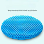 coussin ronde bleu hexagones moderne doux mousse pe gel lavable 40cm